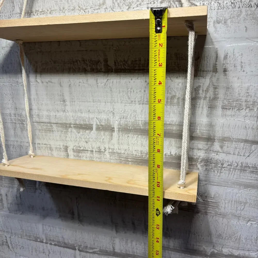 Two Tiered Macramé Hanging Shelf